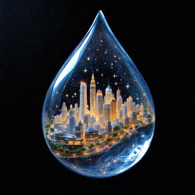 Primary subject: A cityscape with tall buildings and a night sky.

Setting/background: The cityscape is displayed on a glass surface, possibly a glass sculpture or a glass painting.

Visual style: The image is a digital art or illustration, showcasing a detailed and realistic representation of the city at night.

Colors and mood: The image features a vibrant night scene with a mix of warm and cool colors, creating a lively and energetic atmosphere.